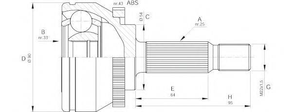 OPEN PARTS CVJ557210 Шарнірний комплект, приводний вал