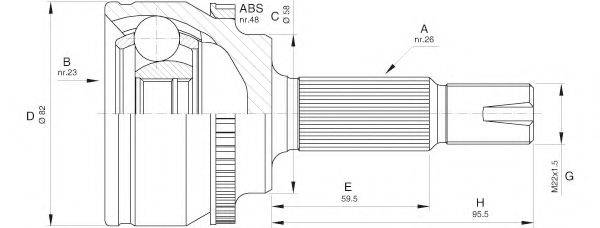 OPEN PARTS CVJ558810 Шарнірний комплект, приводний вал