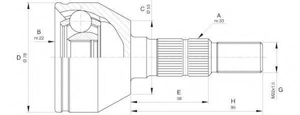 OPEN PARTS CVJ559810 Шарнірний комплект, приводний вал