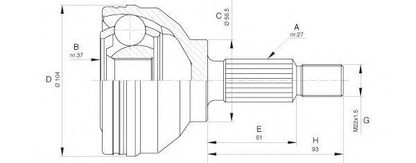 OPEN PARTS CVJ562710 Шарнірний комплект, приводний вал