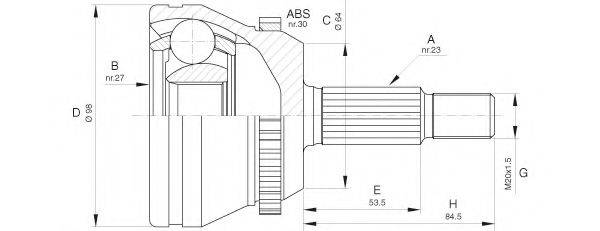 OPEN PARTS CVJ566010 Шарнірний комплект, приводний вал