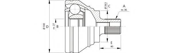 OPEN PARTS CVJ569910 Шарнірний комплект, приводний вал