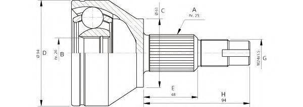 OPEN PARTS CVJ570610 Шарнірний комплект, приводний вал