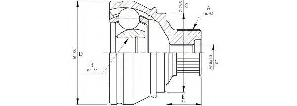 OPEN PARTS CVJ571010 Шарнірний комплект, приводний вал