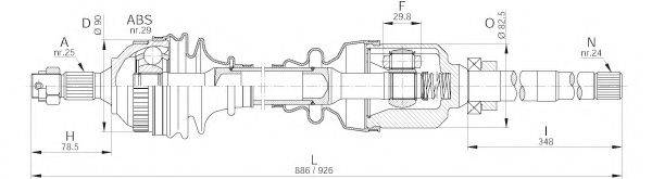 OPEN PARTS DRS620100 Приводний вал