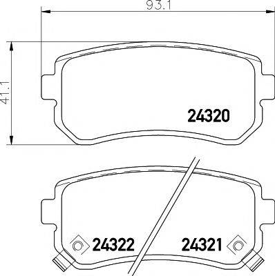 TEXTAR 2432001 Комплект гальмівних колодок, дискове гальмо