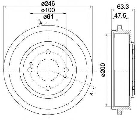 TEXTAR 94037100 Гальмівний барабан