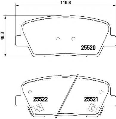 TEXTAR 2552003 Комплект гальмівних колодок, дискове гальмо