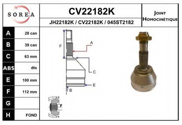 EAI CV22182K Шарнірний комплект, приводний вал