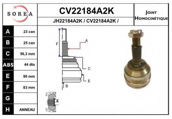 EAI CV22184A2K Шарнірний комплект, приводний вал