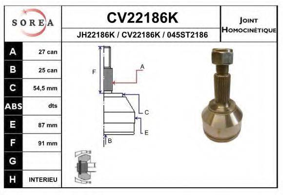 EAI CV22186K Шарнірний комплект, приводний вал