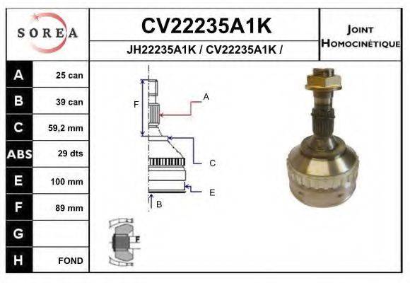 EAI CV22235A1K Шарнірний комплект, приводний вал