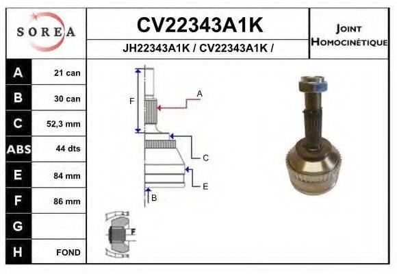 EAI CV22343A1K Шарнірний комплект, приводний вал