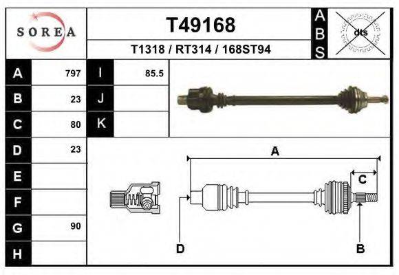 EAI T49168 Приводний вал