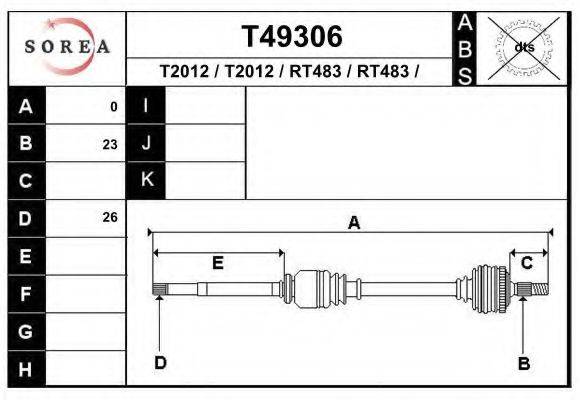 EAI T49306 Приводний вал