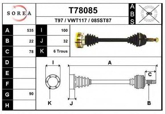 EAI T78085 Приводний вал