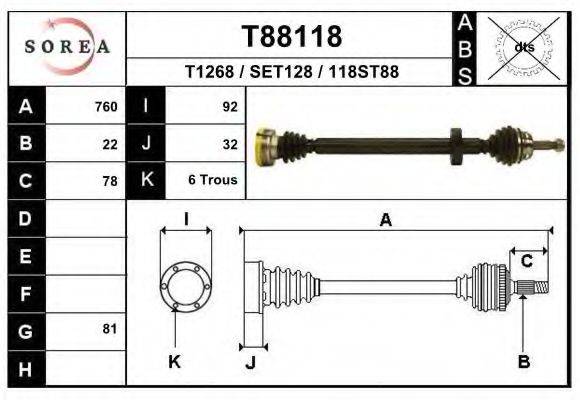 EAI T88118 Приводний вал