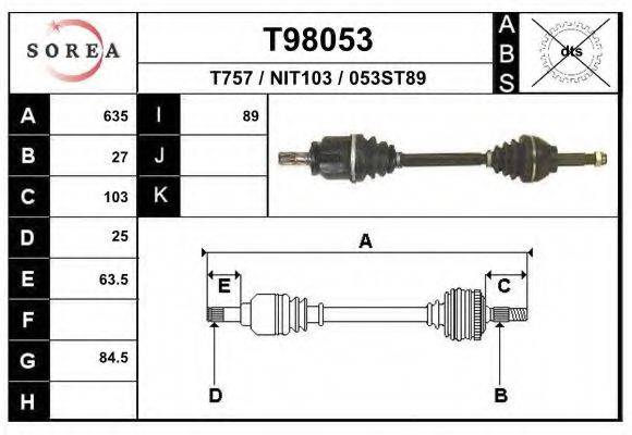 EAI T98053 Приводний вал