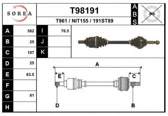 EAI T98191 Приводний вал