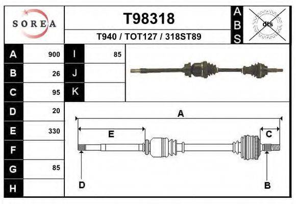 EAI T98318 Приводний вал