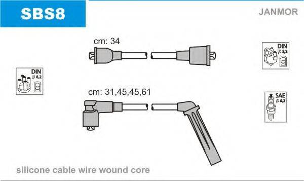 JANMOR SBS8 Комплект дротів запалювання