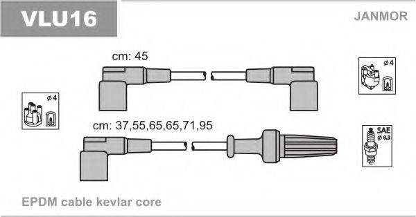 JANMOR VLU16 Комплект дротів запалювання