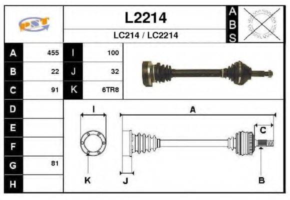 SNRA L2214 Приводний вал