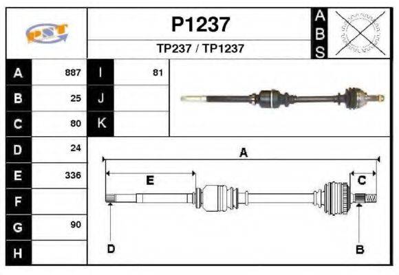 SNRA P1237 Приводний вал