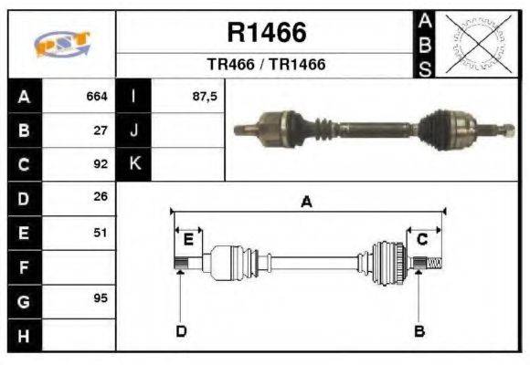 SNRA R1466 Приводний вал