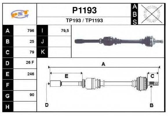 SNRA P1193 Приводний вал