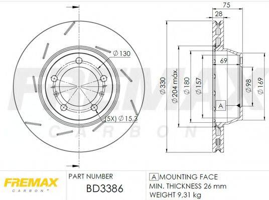 FREMAX BD3386 гальмівний диск