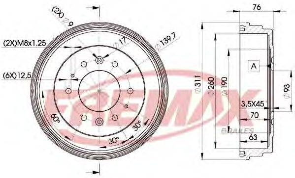 FREMAX BD0006 Гальмівний барабан