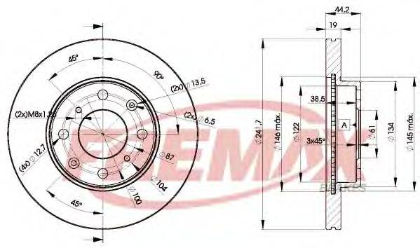 FREMAX BD0838 гальмівний диск