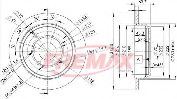 FREMAX BD4079 гальмівний диск