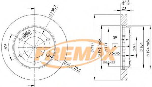 FREMAX BD7019 гальмівний диск