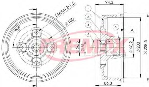 FREMAX BD8001 Гальмівний барабан