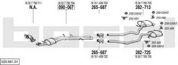 BOSAL 02098101 Система випуску ОГ