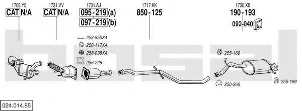 BOSAL 02401485 Система випуску ОГ