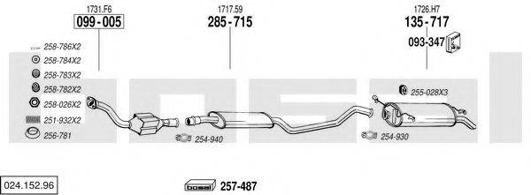 BOSAL 02415296 Система випуску ОГ