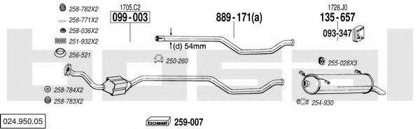 BOSAL 02495005 Система випуску ОГ