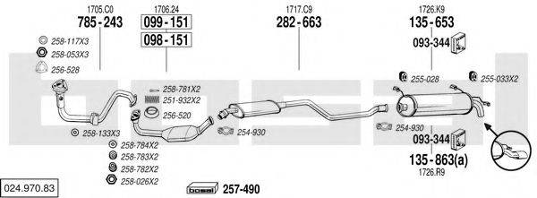 BOSAL 02497083 Система випуску ОГ