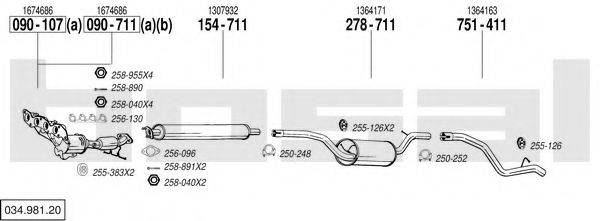 BOSAL 03498120 Система випуску ОГ