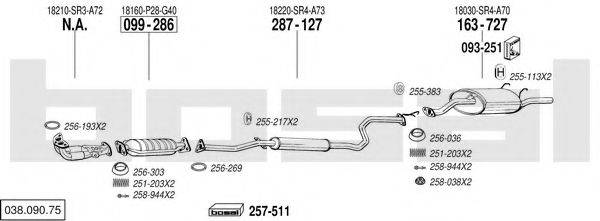 BOSAL 03809075 Система випуску ОГ