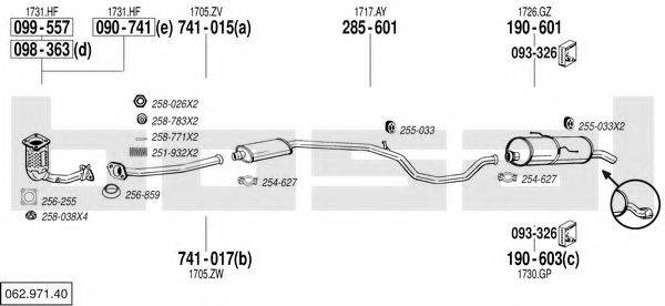 BOSAL 06297140 Система випуску ОГ