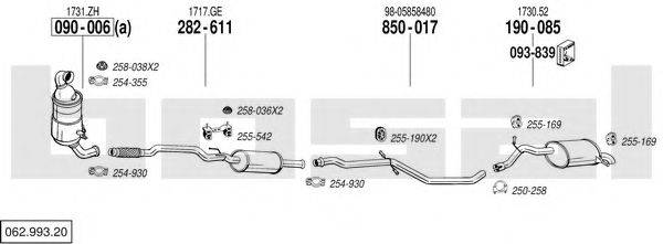 BOSAL 06299320 Система випуску ОГ