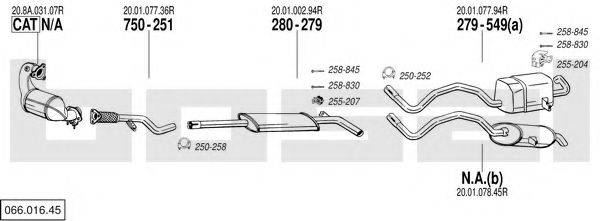 BOSAL 06601645 Система випуску ОГ