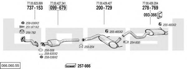 BOSAL 06606055 Система випуску ОГ