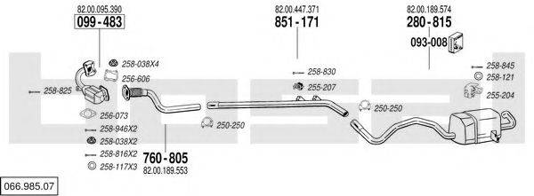 BOSAL 06698507 Система випуску ОГ