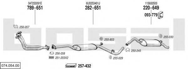 BOSAL 07405400 Система випуску ОГ