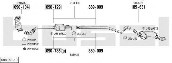 BOSAL 08899110 Система випуску ОГ